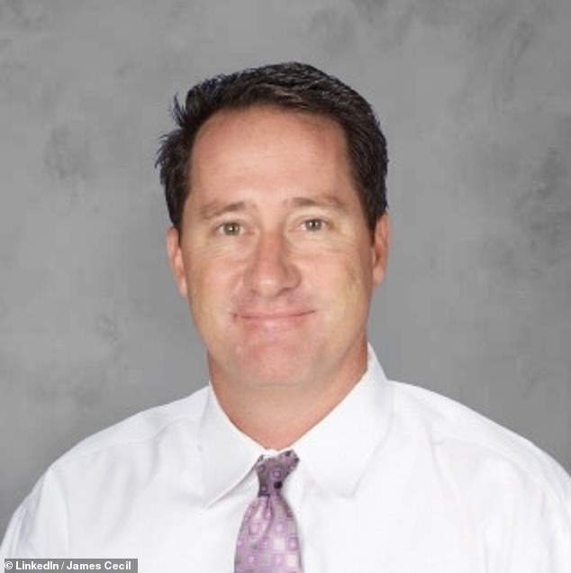 Students rallied behind their principal, James Cecil (pictured), and four other staffers who were reassigned following 'allegations of inappropriate student participation in sports'