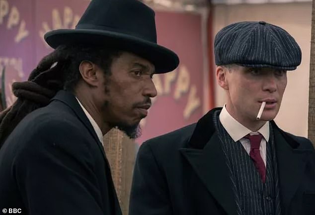 Zephaniah depicted as Jeremiah Jesus in Peaky Blinders alongside Cillian Murphey as Tommy Shelby