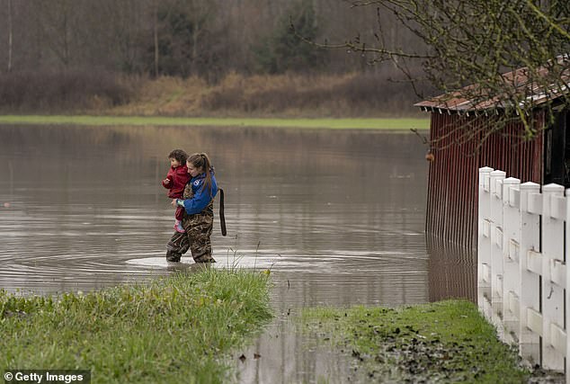 The entire town of Silvana, Wsahington, in Snohomish County was only accessible by boat due to the flooding, and firefighters helped save the town of about 200 residents.
