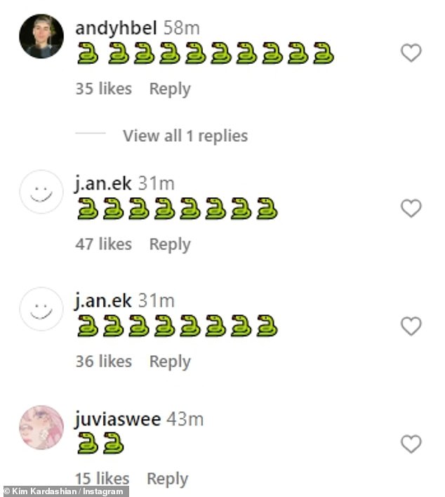 1701972389 132 Kim Kardashians Instagram flooded with snake emojis after Taylor Swifts