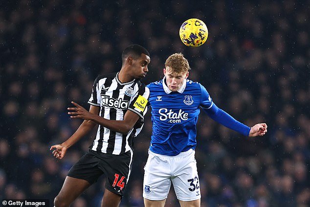 Alexander Isak squandered Newcastle's best chance in the first half when he headed wide