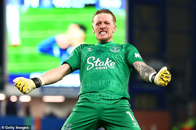 Pickford couldn't hide his joy after the crucial win lifted Everton out of the drop zone