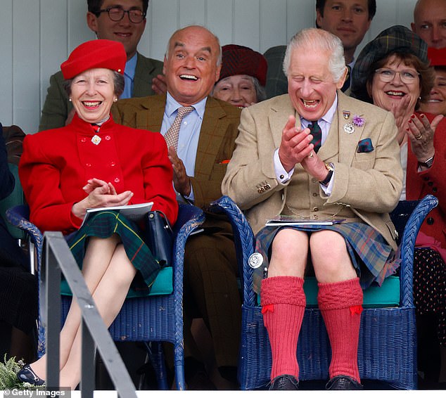 There's plenty of entertainment at this year's Braemar Gathering, but no one seems more helpless from the merriment at King Charles