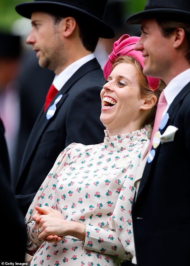 Princess Beatrice appears keen to share the joke on the first day of Ascot this year