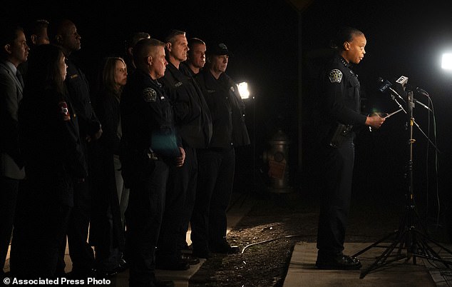 Austin Interim Police Chief Robin Henderson speaks during a media briefing early Wednesday, December 6, 2023, in Austin, Texas