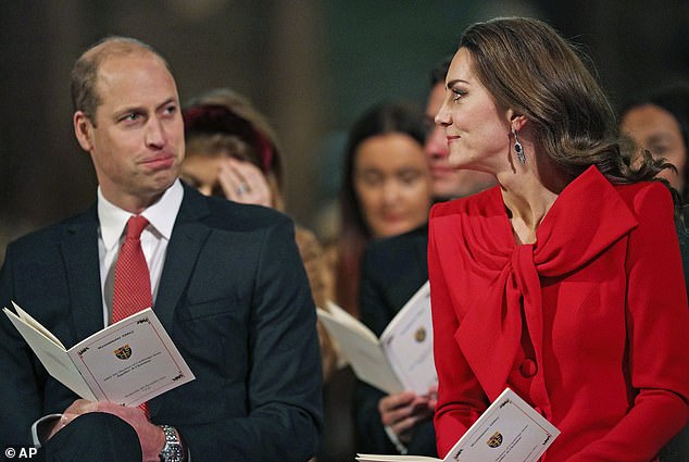 2021 -- William and Kate attend the carol service at Westminster Abbey on December 8, 2021