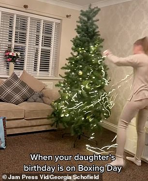 The mother of two made headlines last year after going viral on TikTok @bruh.georgia with a video of her taking down the tree on Christmas night