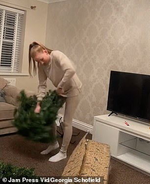 The mother of two made headlines last year after going viral on TikTok @bruh.georgia with a video of her taking down the tree on Christmas night