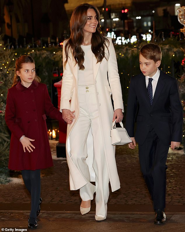 Princess Charlotte and Prince George joined their mother at the service, which is supported by The Royal Foundation