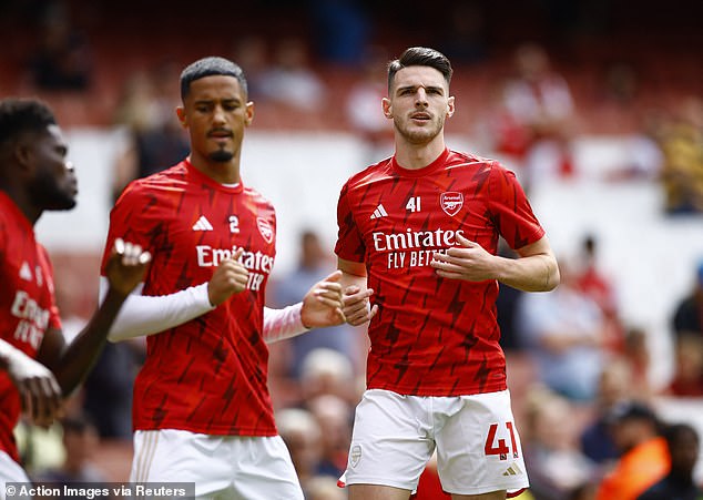 William Saliba admitted he enjoys playing behind Rice and had high praise for him