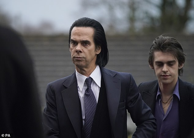 Nick Cave arrives for Shane MacGowan's funeral at Saint Mary's of the Rosary Church earlier today
