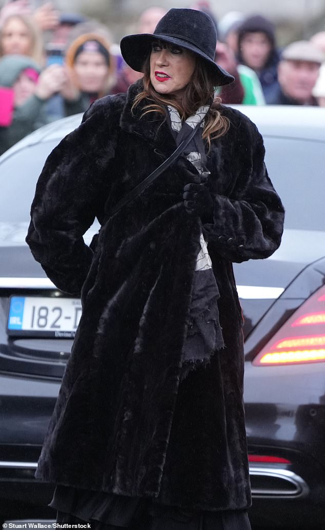 Shane MacGowan's wife arrives at St Mary's of the Rosary Church, Nenagh, County Tipperary