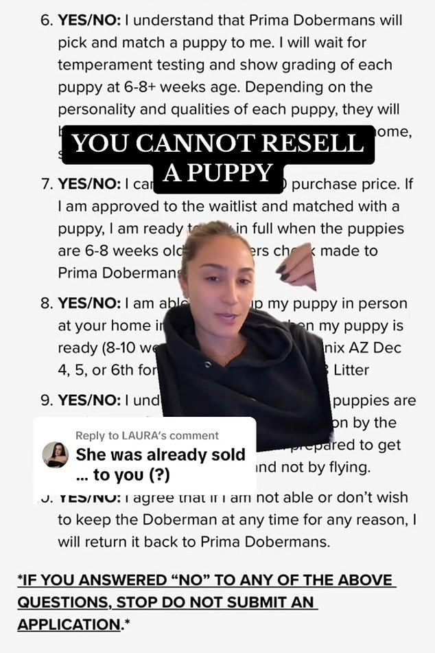 In Elliott's most recent video, she explained how she signed a contract stating that she would not resell her dog