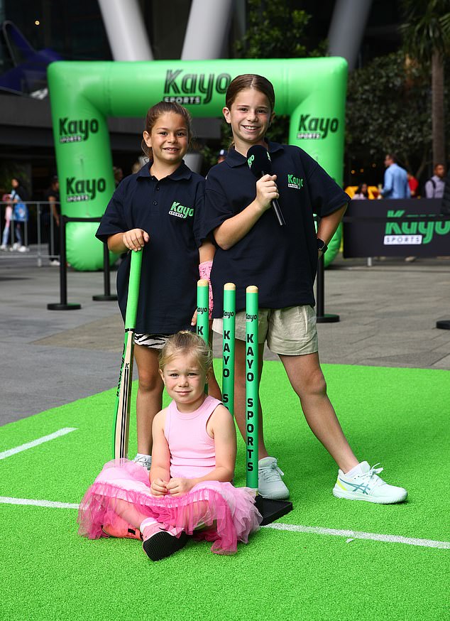 Ivy, nine, Indi, seven, Isla, four, were the epitome of professional as they interviewed athletes past and present at the media wall