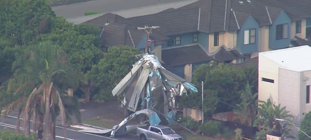 Several properties were damaged by the gusty winds that left a trail of destruction across homes after most of NSW was baked in scorching heat on Saturday