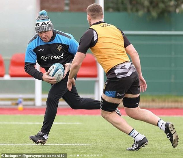 Gerwyn Price (left) also played rugby at a high level, but now focuses on darts