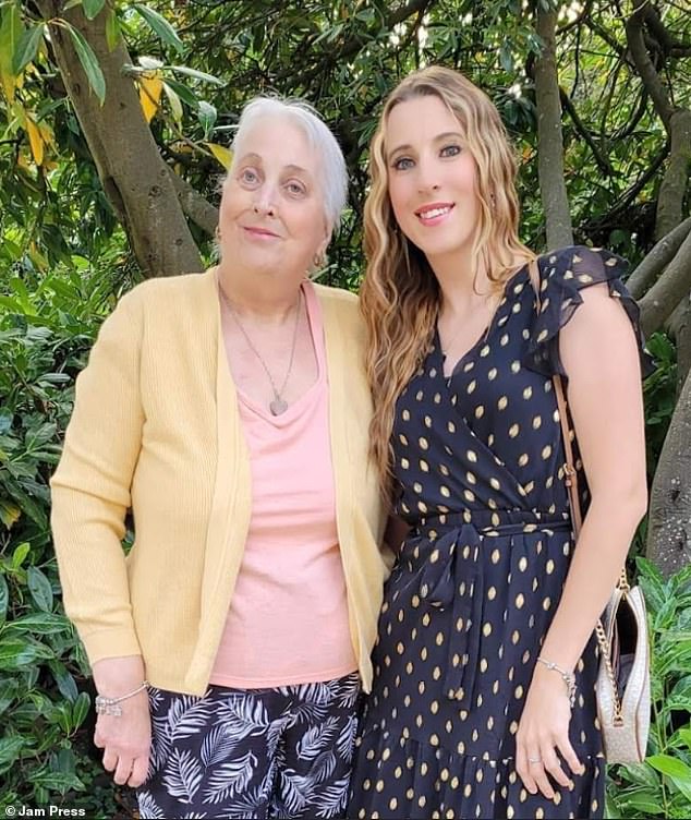 Faye Louise (pictured with mother) has now been declared cancer-free, but it will take another six months for her to fully recover from the extensive surgery and she will have annual checks to see if the cancer has returned