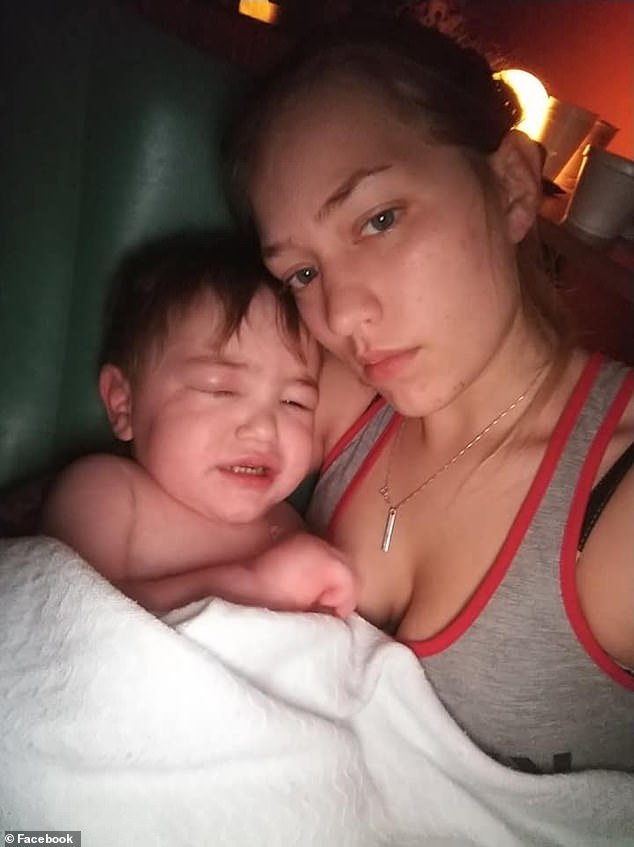 Jackson became so sensitive that his mother, Kayla (right), said he could be touched without screaming in pain.  The CDC urges anyone with symptoms to begin treatment immediately, without waiting for test results