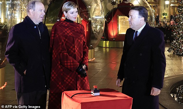 Prince Albert (photo, left) and Princess Charlene (photo, center) and President of Monte-Carlo Societe des Bains de Mer (SBM) Stephane Valeri (photo, right) inaugurate the Christmas Village in Monaco