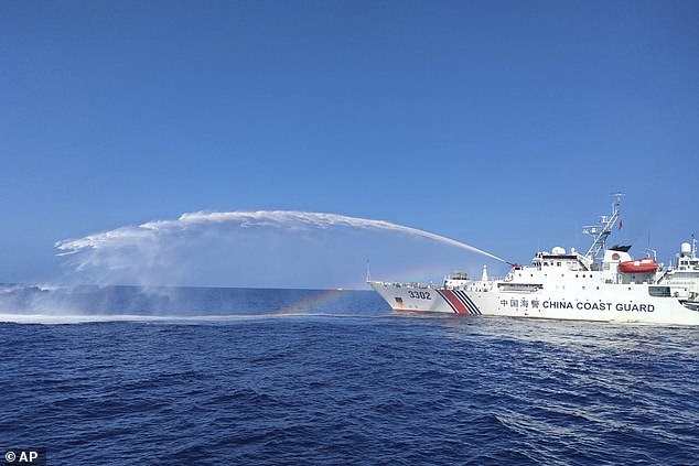 The school – found 150 miles west of the Philippine island of Luzon – is small but is seen as a strategic location for both countries, while also being a fertile fishing ground.