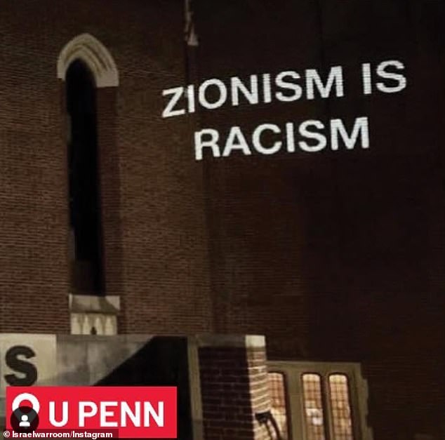 The University of Pennsylvania came under fire after anti-Jewish slogans were projected onto three school buildings