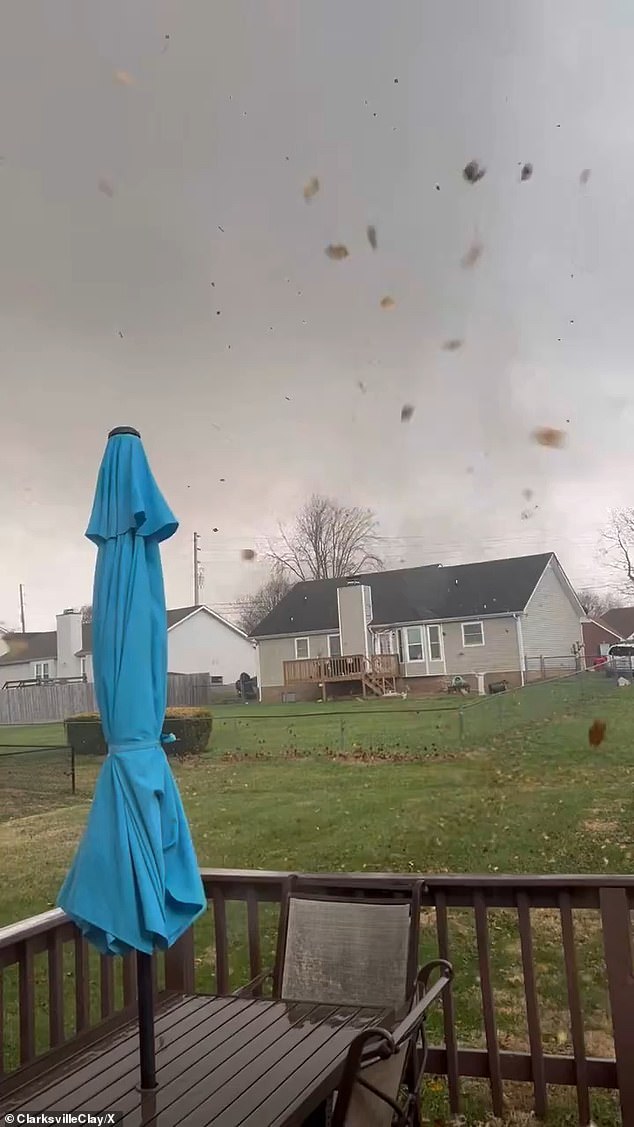 The tornado wreaks havoc in a Tennessee backyard