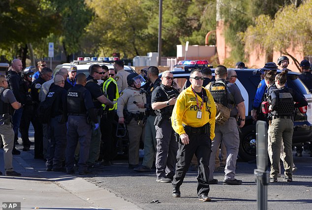 Las Vegas police were seen at the scene of the university shooting on Wednesday morning