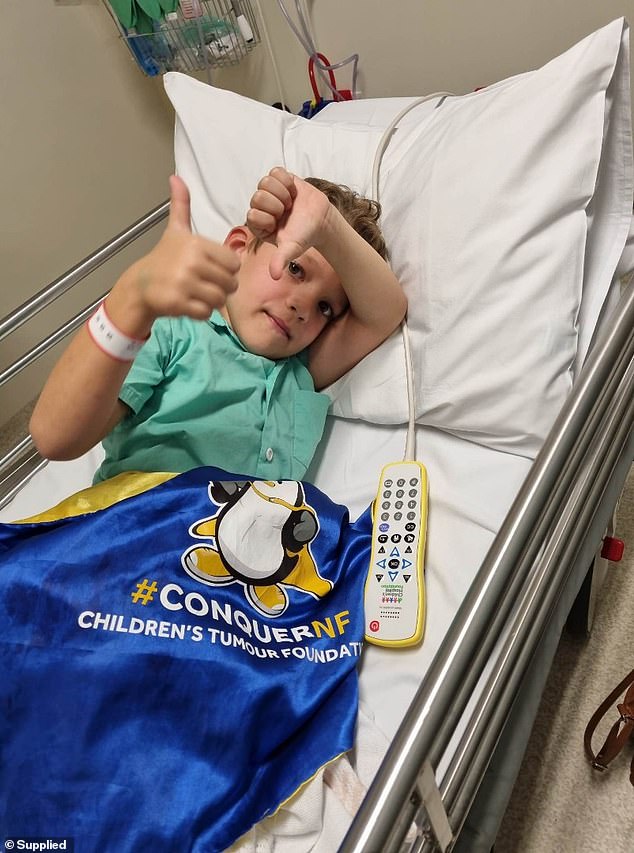 He is now seven and is constantly in and out of hospital.  He has numerous tumors on his spine and in his brain, but they have not yet caused any side effects.  Although the tumors are benign, they can become cancerous at any time