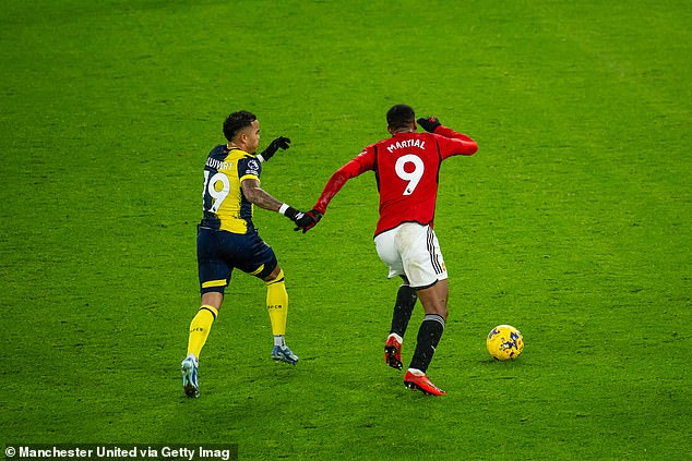 Martial scored the fewest touches of any starter on Saturday and struggled to impose himself in the game