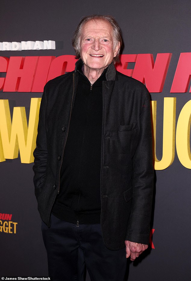 David Bradley was all smiles as he donned an all-black outfit while posing on the red carpet