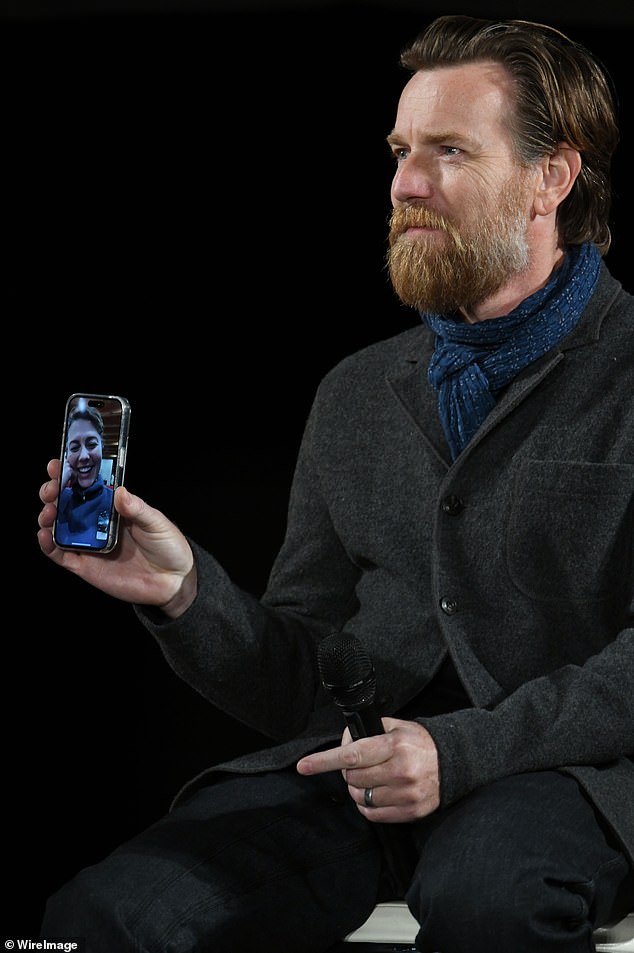 Later during the Q&A, Ewan FaceTimed his wife Mary Elizabeth Winstead to show her the amazing audience