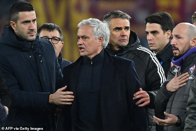 Jose Mourinho was unhappy at the end of the match and refused to talk to the media