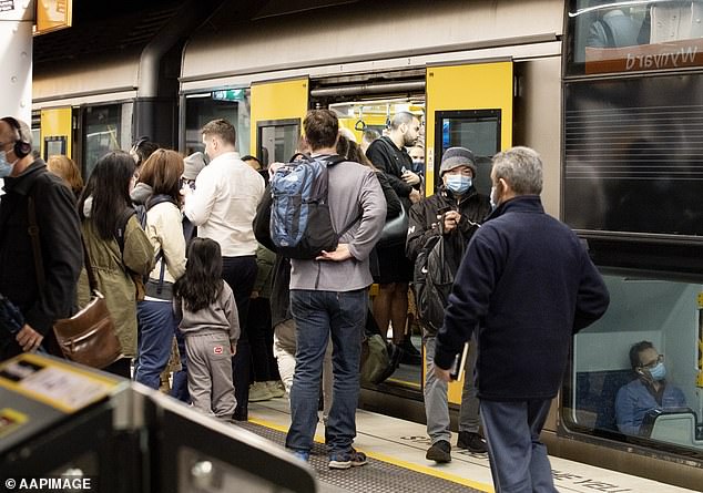 Australia's net overseas migration levels rose by 454,400 over the year to March and new figures for June, due on Thursday, are expected to show immigration levels above 500,000 (pictured is Wynyard train station in Sydney to see)