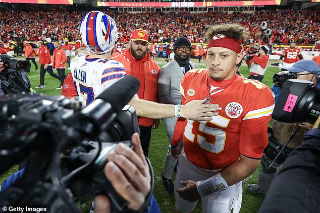 The Buffalo Bills quarterback consoles his counterpart after the visitors' 20-17 victory