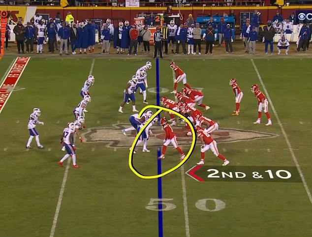 The officials called a late touchdown because WR Kadarius Toney (circled) was offside