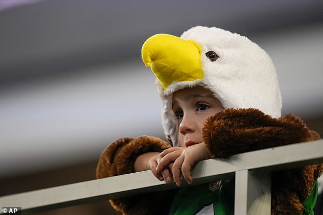 An Eagles fan watches, but it wasn't his night as Philadelphia was defeated by Dallas