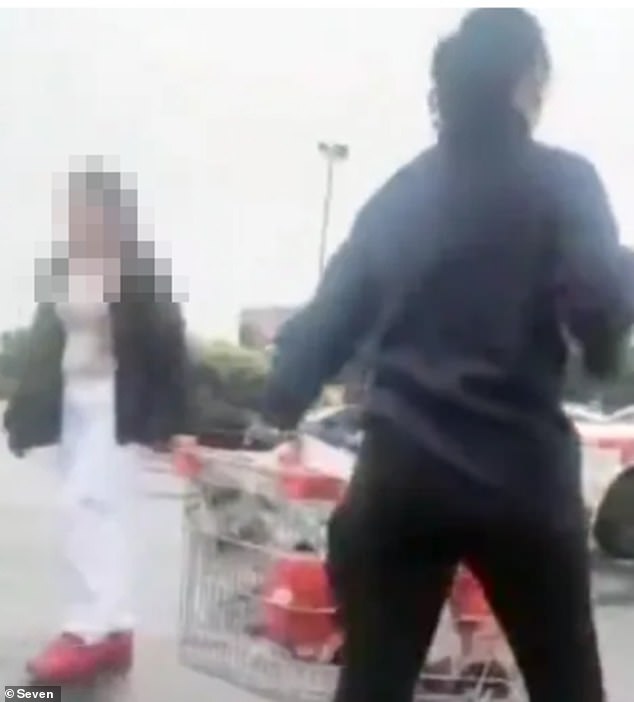 1702277175 259 Wild moment Kmart employee confronts alleged thieves with cart full