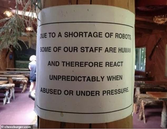 This restaurant used a dry sense of humor to remind customers to treat employees with kindness