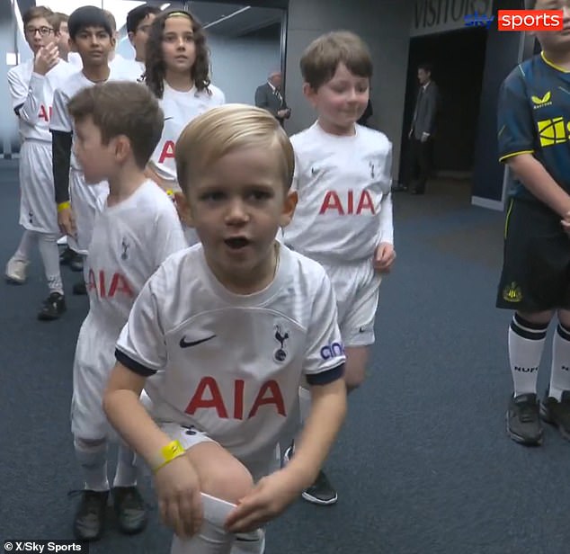 The boy also completed a series of jumping jacks during his training regime - without taking any rest