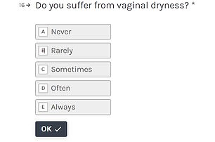 Women are asked how often they experience vaginal dryness to help understand what problems people face