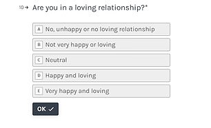 The quality of the relationship is also crucial for sexual health, according to Dr. Bawa.  That's why the quiz asks how 'loving' your relationship is