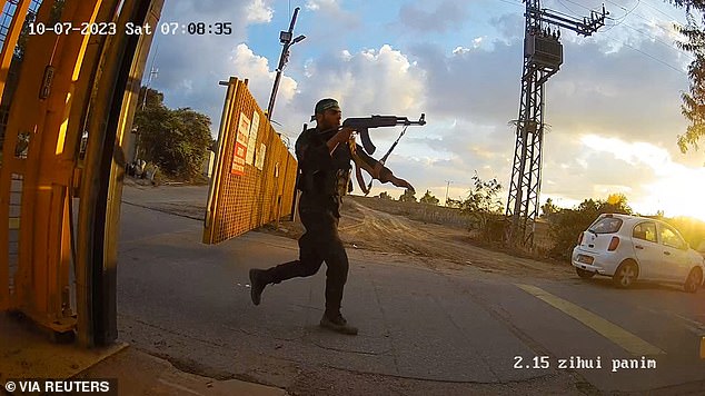 Hamas has vowed to carry out 'additional terror attacks' against Israeli civilians, with the terror group warning that 'what is to come is worse and greater' in a chilling new threat.  Pictured: Hamas terrorist during the October 7 attack