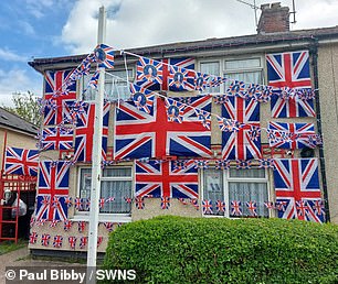 He previously placed 100 Union Jacks to celebrate the king's coronation