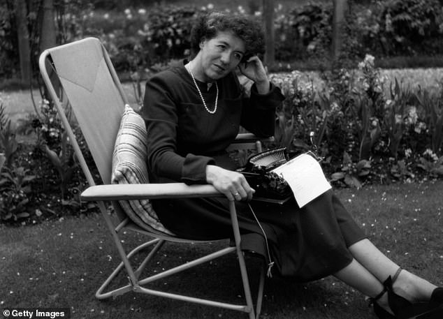 Blyton sits in the garden of her palatial home in Beaconsfield, Buckinghamshire
