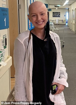 She smiles after one of her brutal chemo sessions