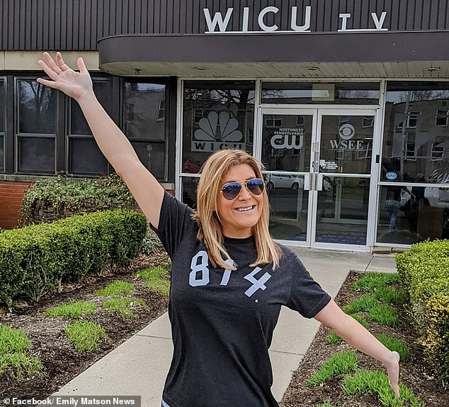 Matson is pictured outside her news station in Erie, Pennsylvania