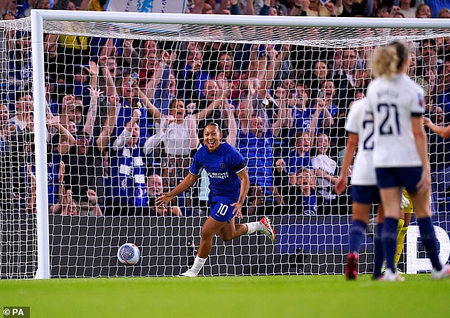 The Chelsea forward currently sits second in the Women's Super League top scorer rankings after scoring six goals so far this season