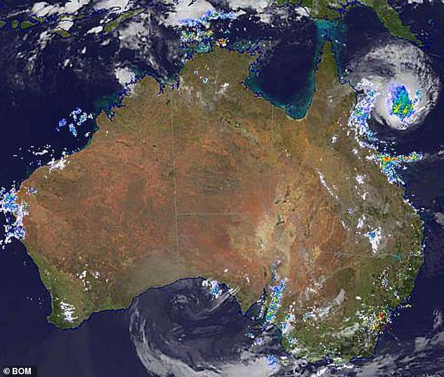 There remains a 'slim' chance that the cyclone (pictured) could develop into a Category 3, prompting authorities to take significant precautions