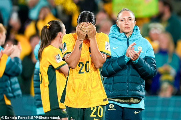 The Matildas were hugely popular at the FIFA Women's World Cup (pictured, Kerr reacts to the semi-final loss to England)