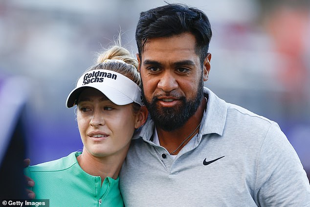 Finau stood on the 18th green of a tournament last week with fellow golfer Nelly Korda